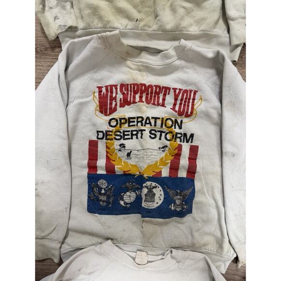 Lot Of 3 Military Iran Desert Storm Thrashed Crewnecks Size Large - Picture 3 of 6